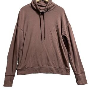 Aerie Offline Drawstring Pullover Sweatshirt Women Small Brown Loungewear Casual